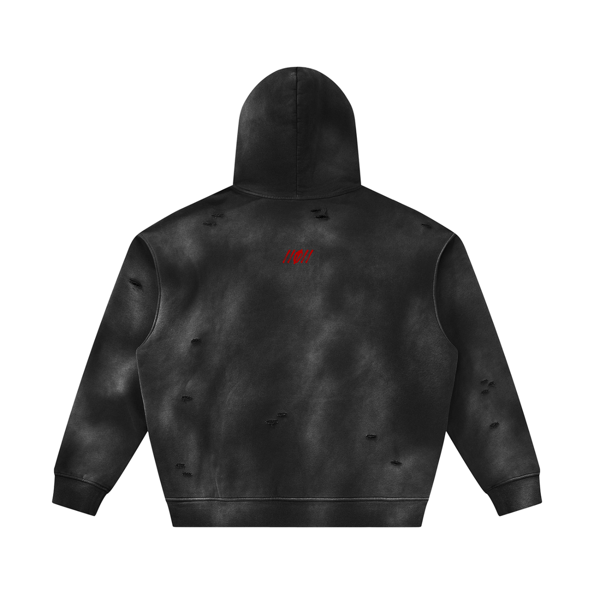 Unisex Sunfade Frayed Fleece Hoodie