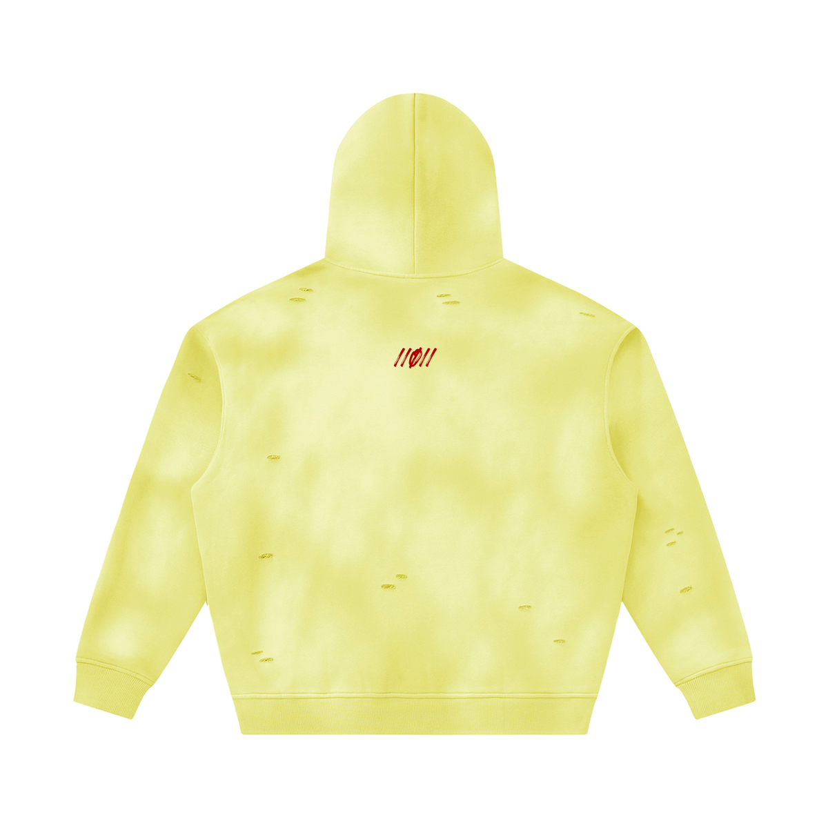 Unisex Sunfade Frayed Fleece Hoodie