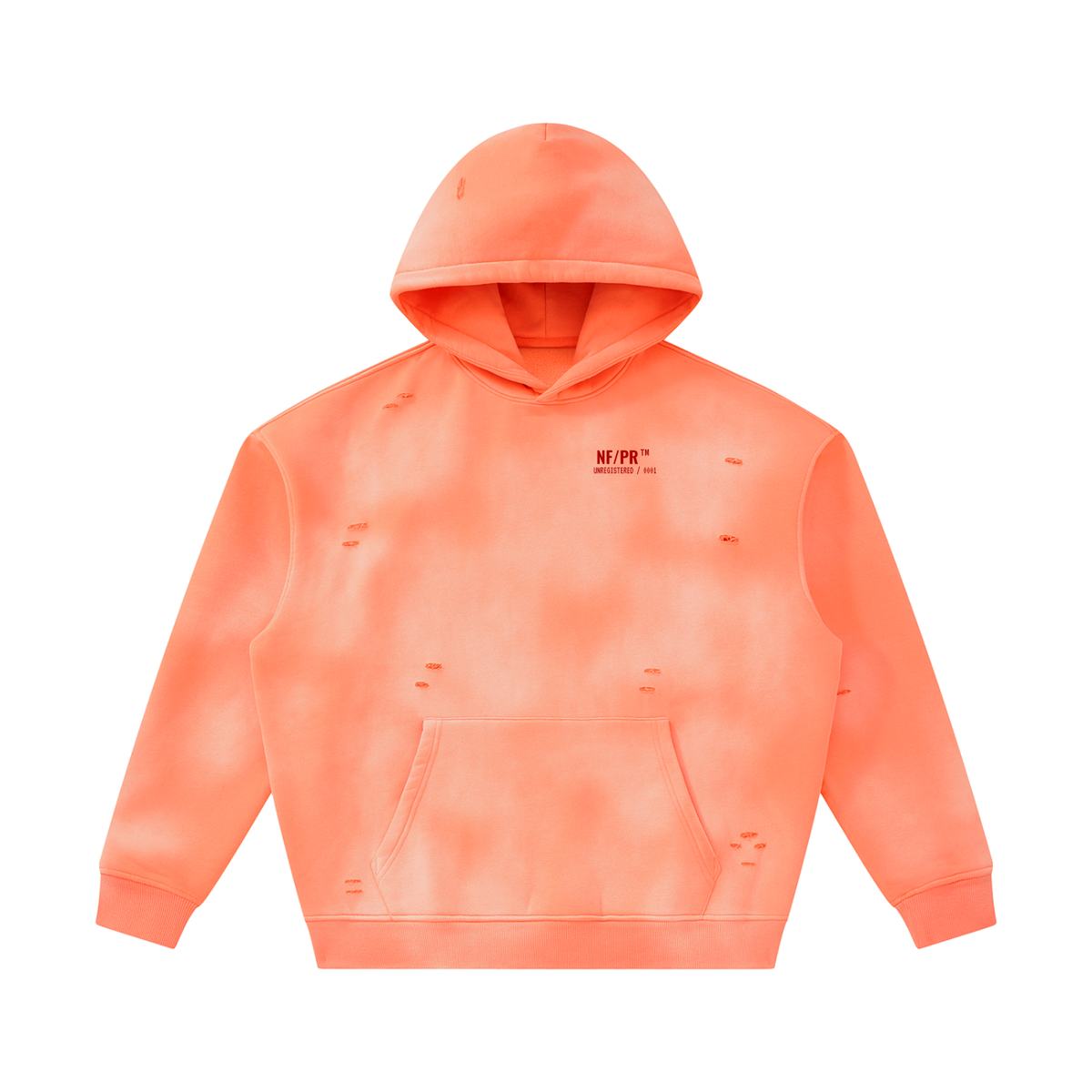 Unisex Sunfade Frayed Fleece Hoodie