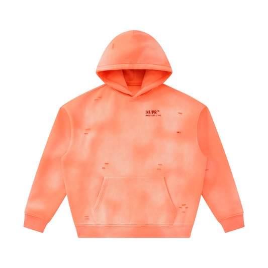 Unisex Sunfade Frayed Fleece Hoodie