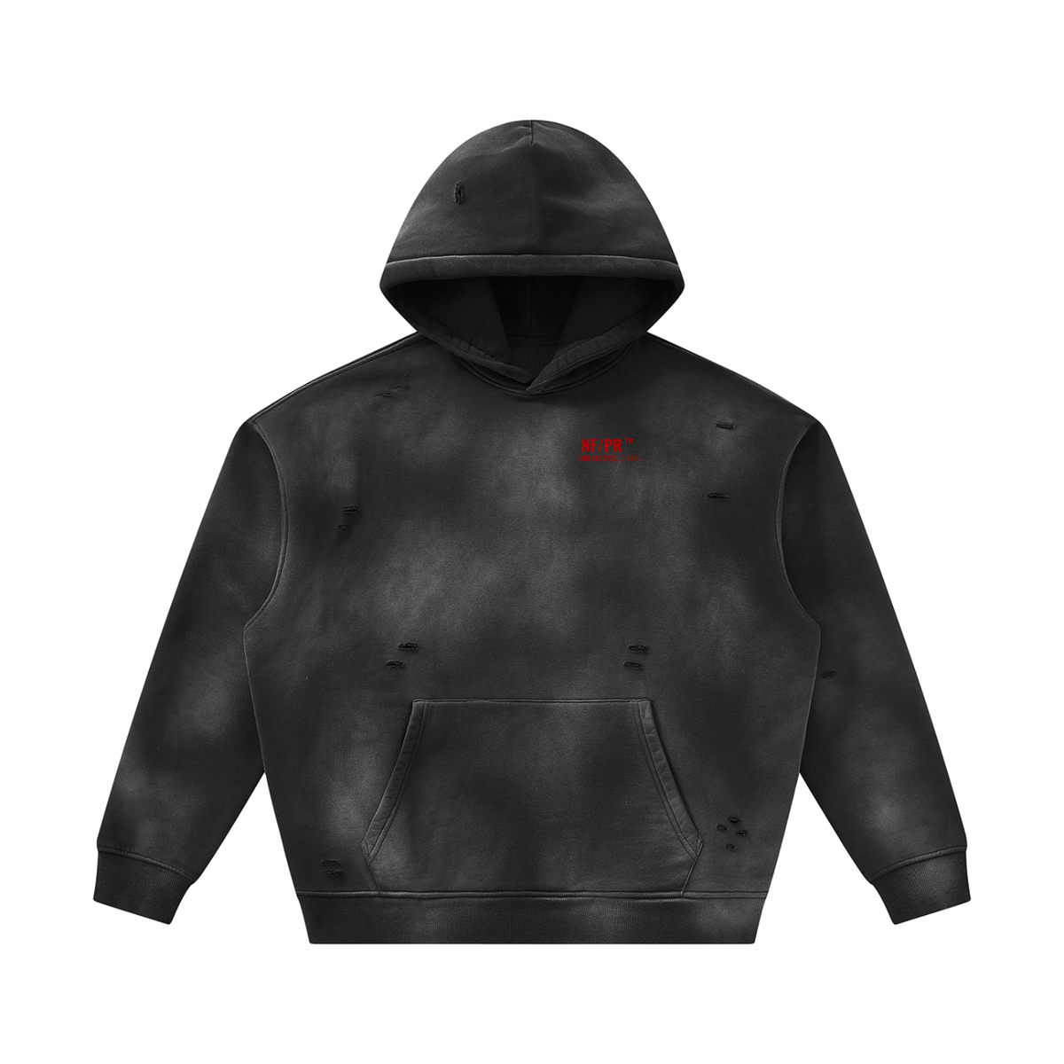 Unisex Sunfade Frayed Fleece Hoodie