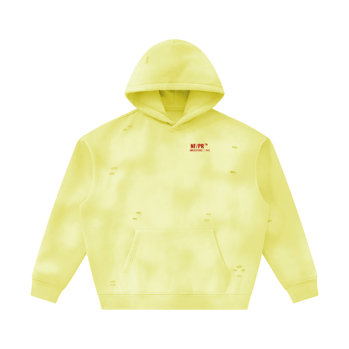 Unisex Sunfade Frayed Fleece Hoodie